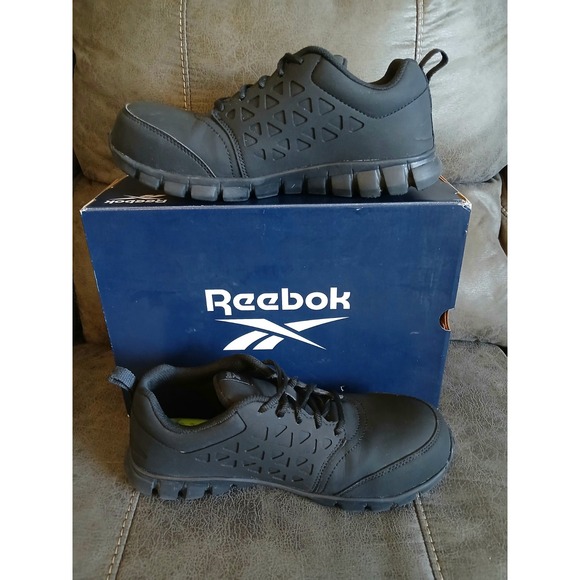 Reebok Work Shoes‎ Sublite ASTM F2413-18 M/I/C/EH Black 7.5 M MENS #774 - Picture 1 of 13